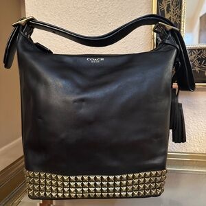 Coach Legacy Studded Leather Duffle Black 26413 MSRP $398 EUC